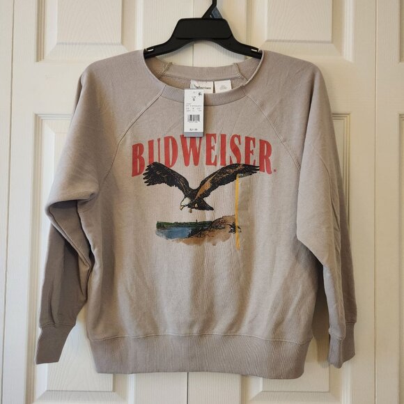 Budweiser Sweaters - Women's Budweiser Eagle Graphic Sweatshirt - Taupe Size S NWT
